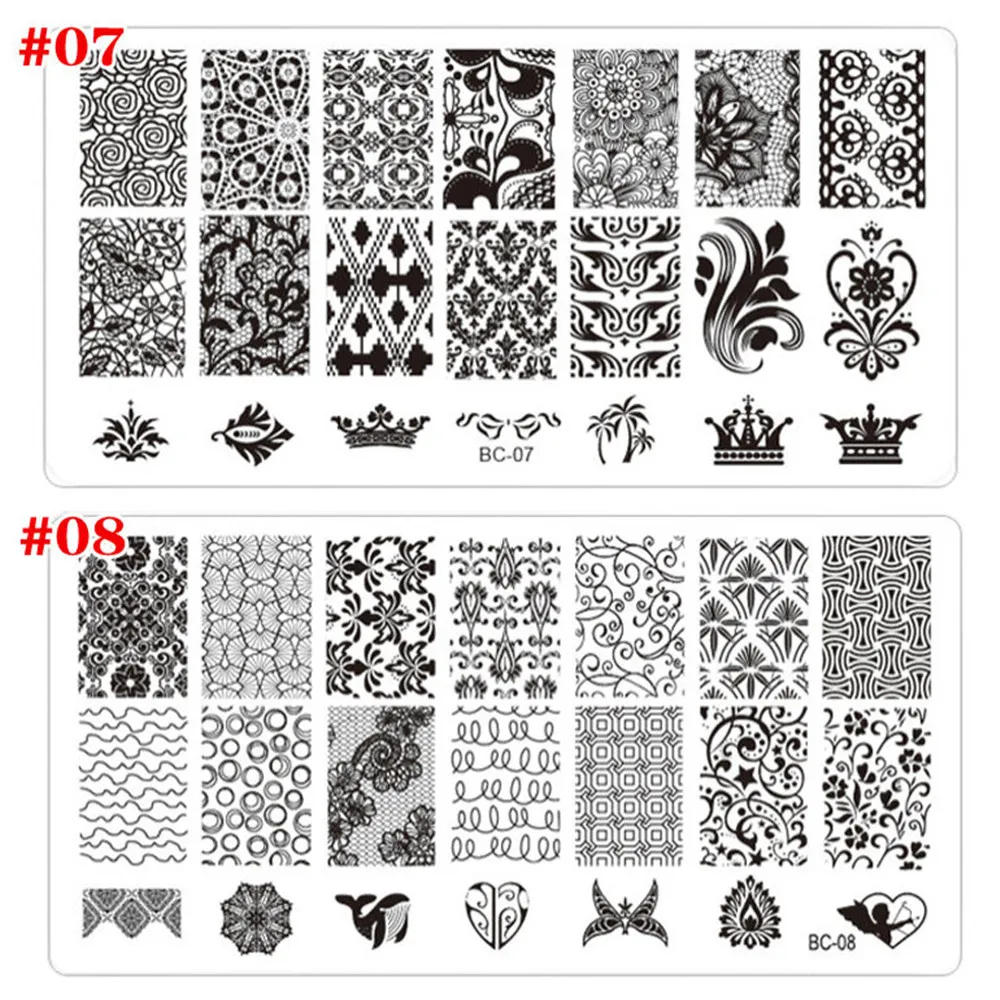 

Plastic Nail Art Stamping Plates Geometric Patterns Clear Stamper Nail Stamping Plates Manicure Template Nail Stencil Tools