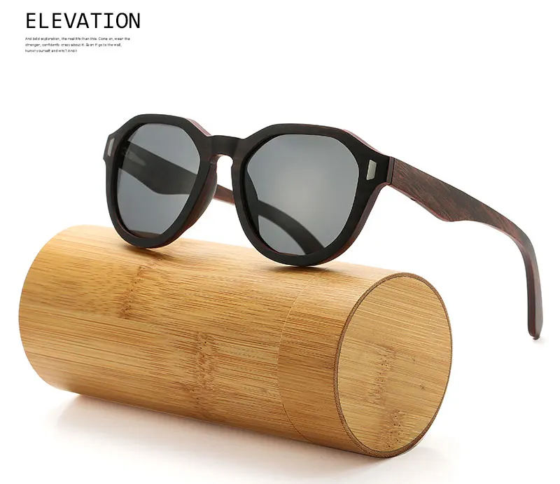 Ласточка Ebony Многослойные очки синяя оправа с покрытием зеркальные бамбуковые солнцезащитные очки защита UV 400 линзы в деревянной коробке