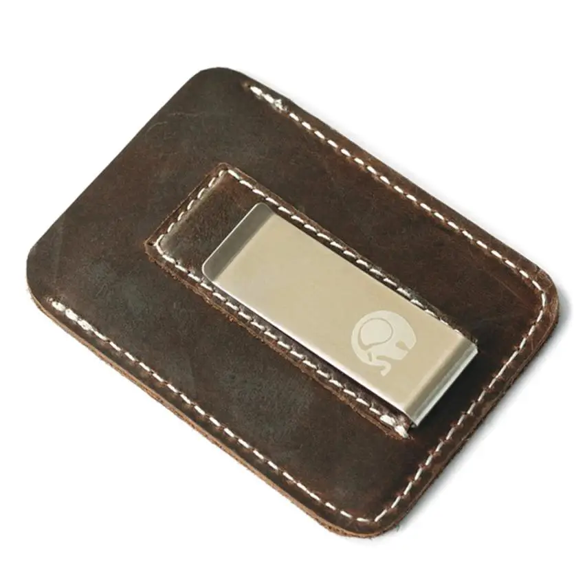 Мужской кошелек держатель для кредитных карт Tarjetero Metalico металлический держатель для карт деловой мужской клатч-кошелек кожаный Porte Carte#815