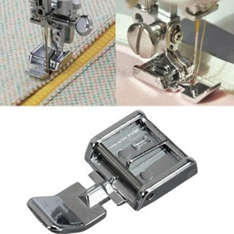 Stainless Steel Zipper Foot 2-Side Cross-Stitch Seam Needlework Presser Foot for Household Sewing Machine Knitting Accessories