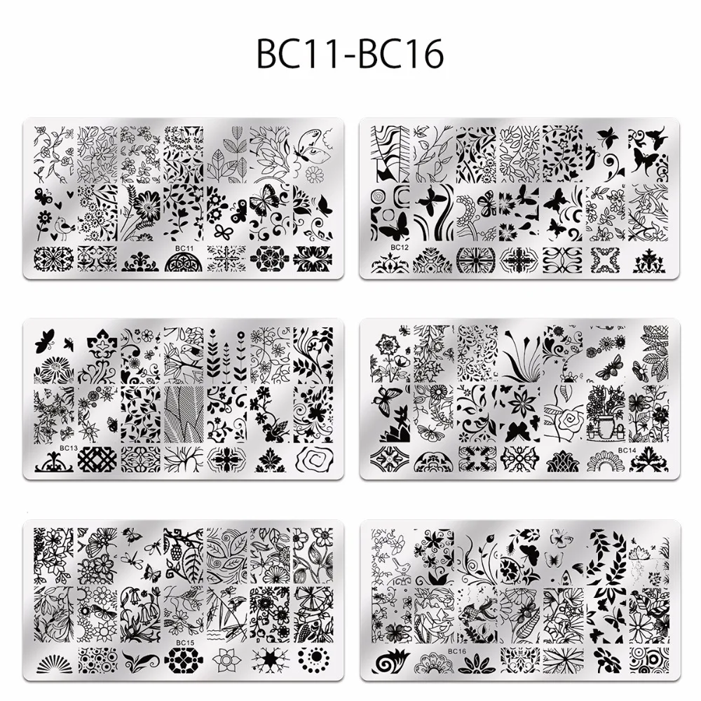 1 шт Новые цветочные листья леса изображения пластины для ногтей штамповки пластины из нержавеющей стали дизайн ногтей штамп маникюрный шаблон инструменты для ногтей