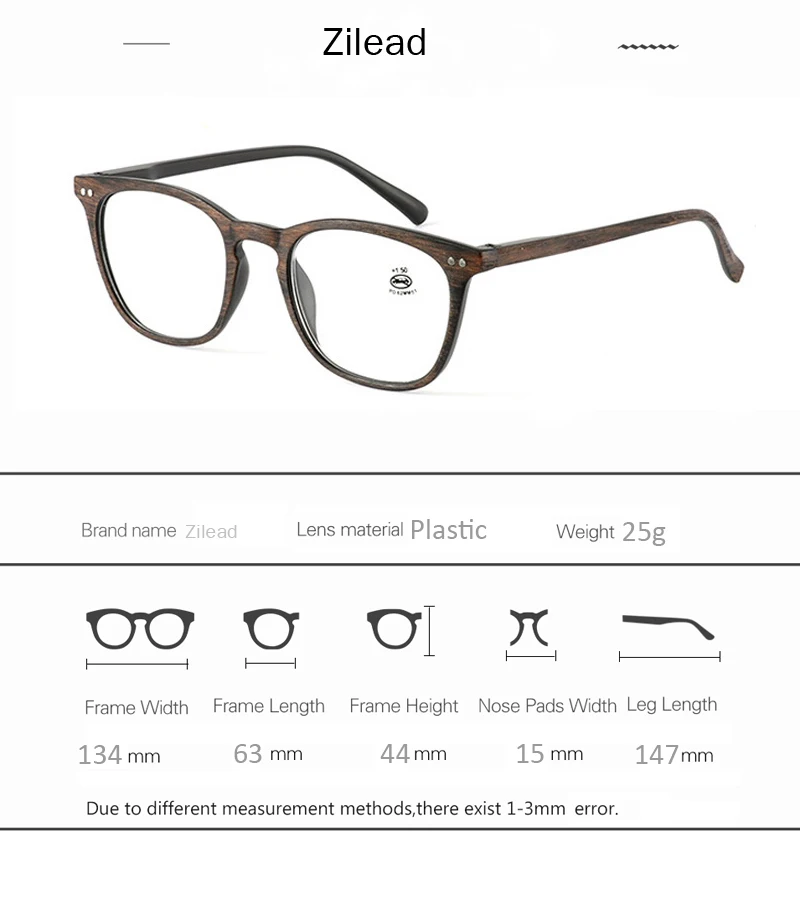 Zilead Retor имитация очки для чтения в деревянной оправе для женщин и мужчин излучения Пресбиопии очки для+ 1,0+ 1,5+ 2,0+ 2,5+ 3,0+ 3,5+ 4,0+ унисекс