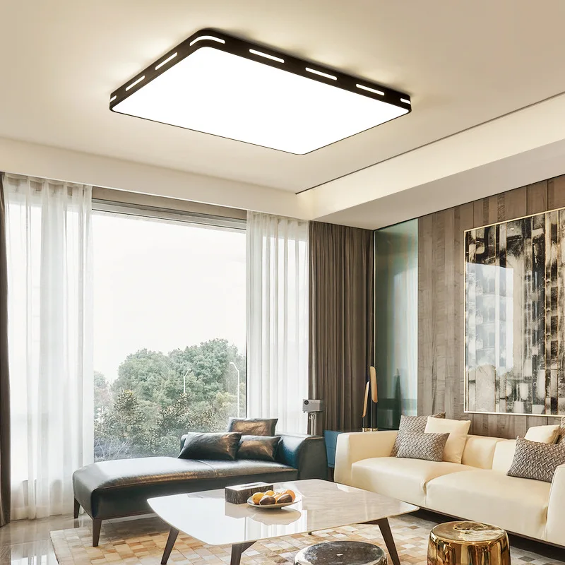 

TUDA LED Ceiling Lamp Modern Living Room Bedroom Study Square Wrought Iron Ceiling Lamp Acrylic Ceiling Lamp 110V 220V