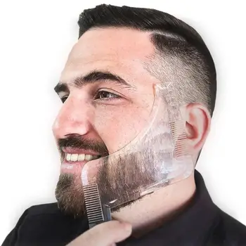 

New 3 Styles Men Beard Shaping Styling Template Comb Transparent Men's Beards Combs Beauty Tool for Hair Beard Trim Templates