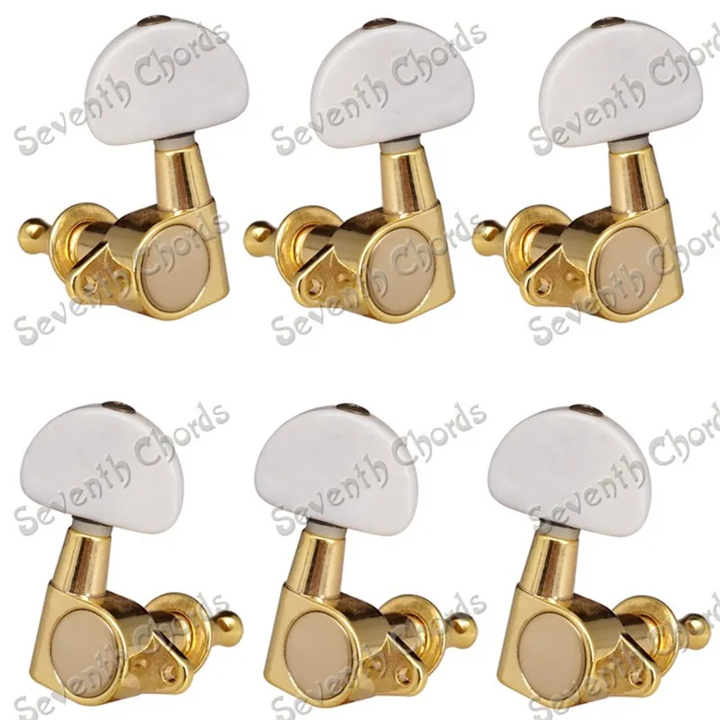 Набор 3R3L герметичный значок шестеренки Белый жемчуг гитара колки колки  Набор 3R3L герметичный значок шестеренки Белый жемчуг гитара колки колки