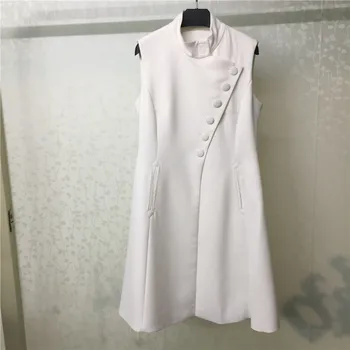 

2019 New Women's Clothing Spring Summer Fashion Sleeveless Dress A-Line White Dresses Female