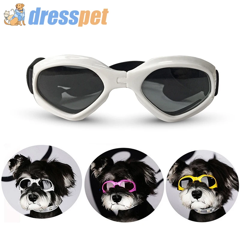 

DRESSPET Pet Dog Glasses Foldable Sunglasses For Small Medium Dogs Shock Proof Ski Goggles Dog Eye-wear Accessories Pet Supplies