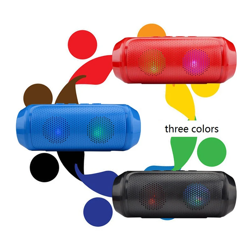 Portable Wireless Bluetooth Speaker Dual Units Stereo Colorful Speaker Lights speaker support FM radio AUX USB TF caixa de som