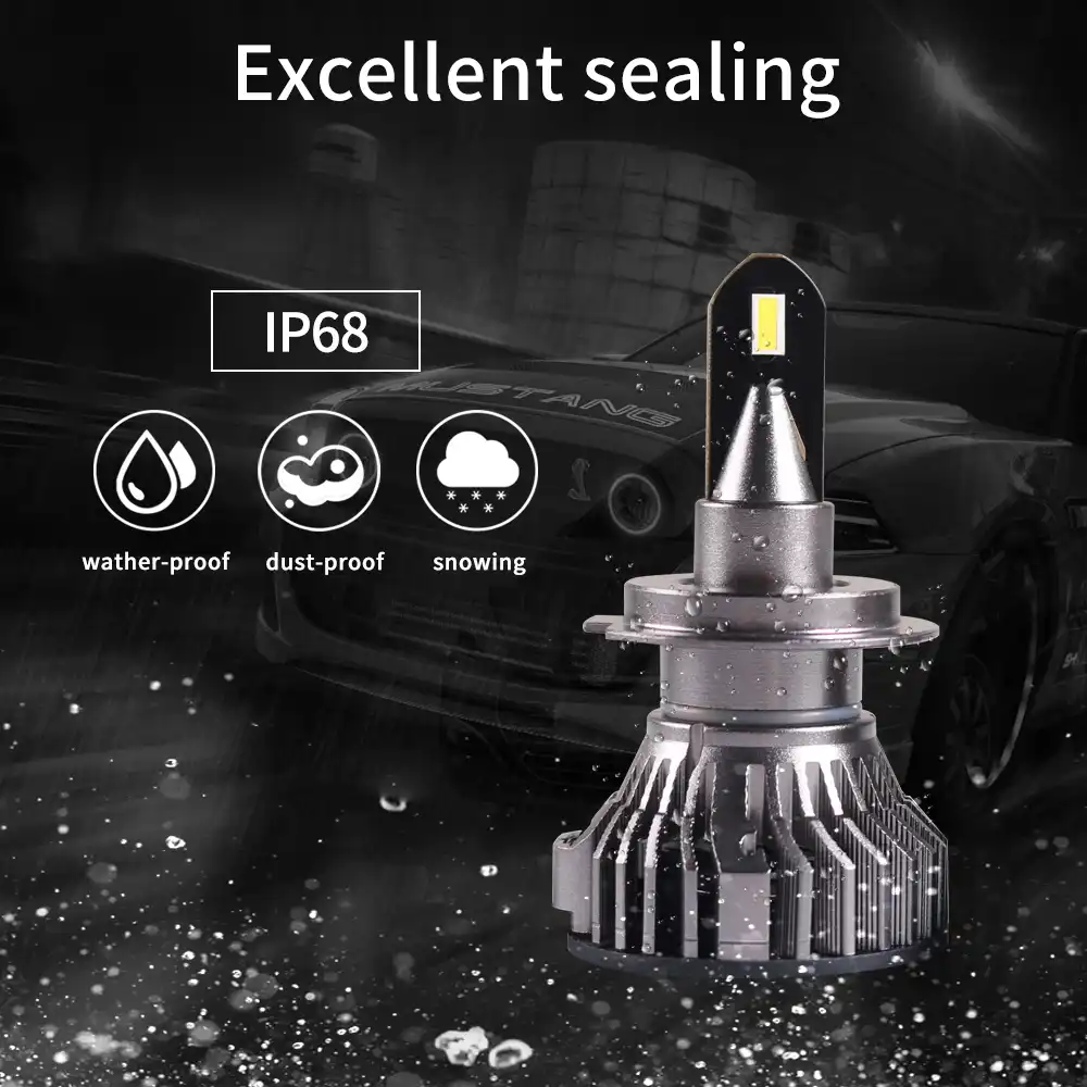 Sanvi 2pc M2 H1 H4 H7 H11 9005 9006 LED Headlight bulbs Conversion Kit With Graphene Dissipation Heat 6000k CSP Chips Small size LED Headlamp 1 year warranty H7