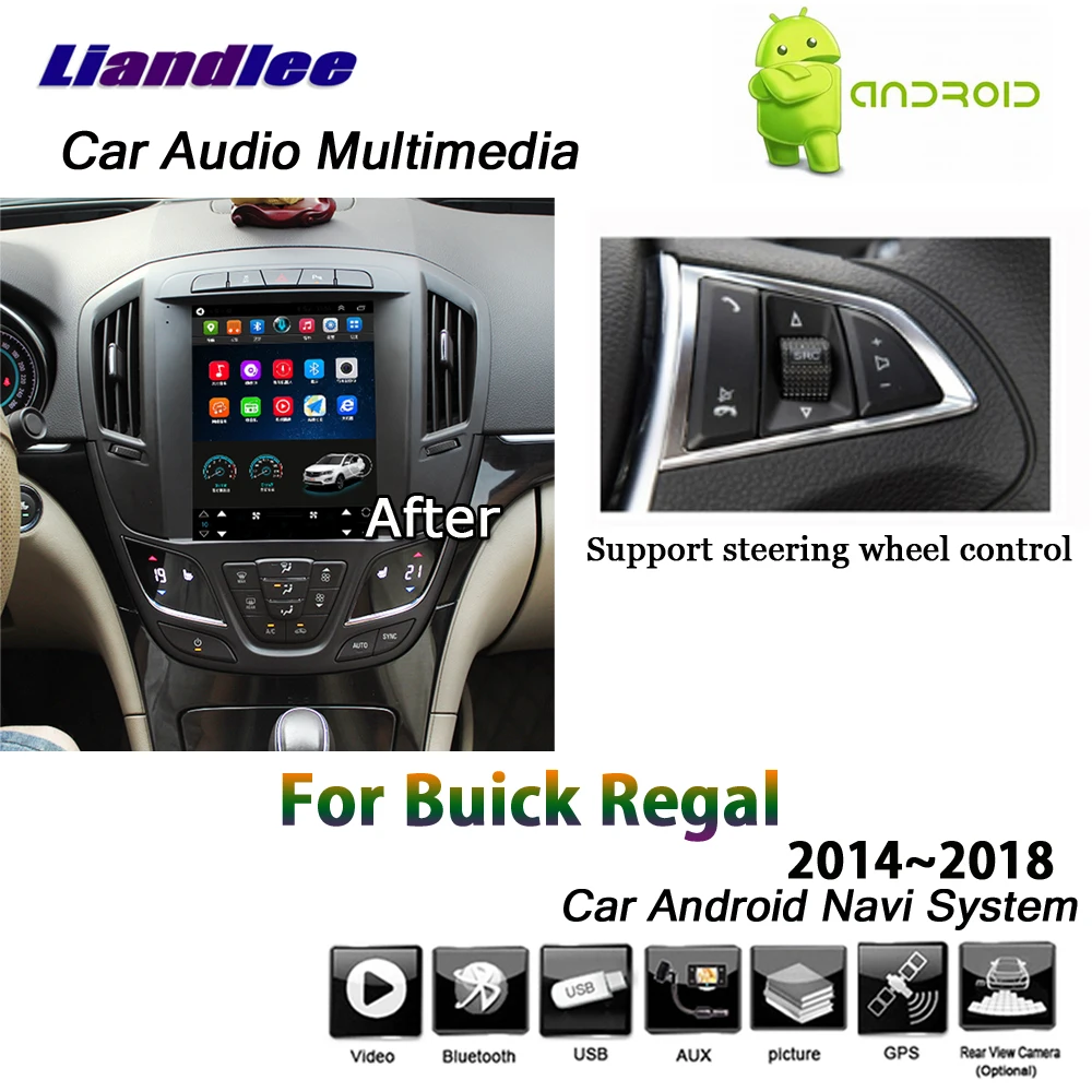 Sale Liandlee Android 2+32G For Buick Regal 2014~2018 Stereo Tesla style Carplay Mirror link Wifi Map GPS Navi Navigation Multimedia 13