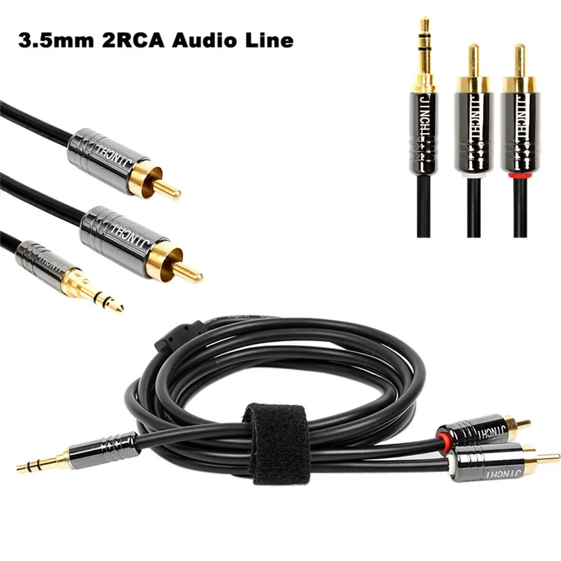Цена оптовой продажи 3.5 мм штекер для Dual 2-RCA кабель стерео аудио сплиттер Бесплатная доставка h10t2