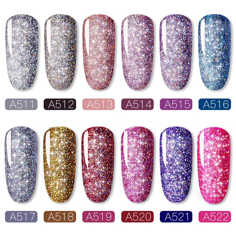  ROSALIND Gel Nail Polish Shiny Rainbow 5ML Set For Manicure Semi permanent UV Top Coat Nail Art Gel
