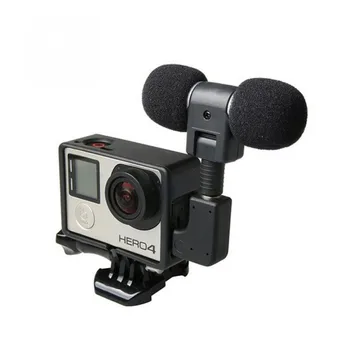

Mini Stereo Microphone For Gopro Hero 4 3 Accessories Protective Frame Case Mount For Go Pro Action Camera 3.5mm Microphones