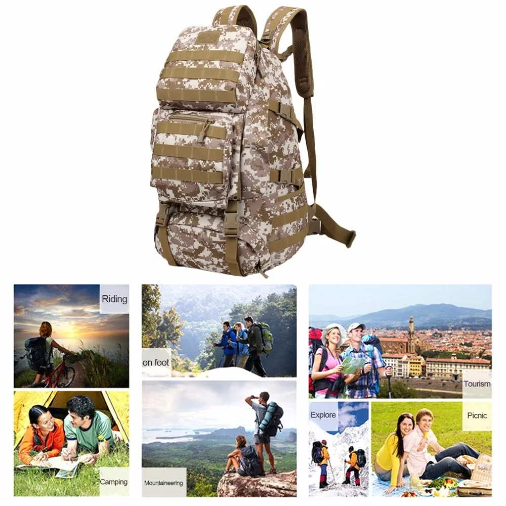 55L большой Ёмкость Back Pack сумка Открытый Восхождение сумка Водонепроницаемый спортивный рюкзак путешествия армии камуфляж сумка