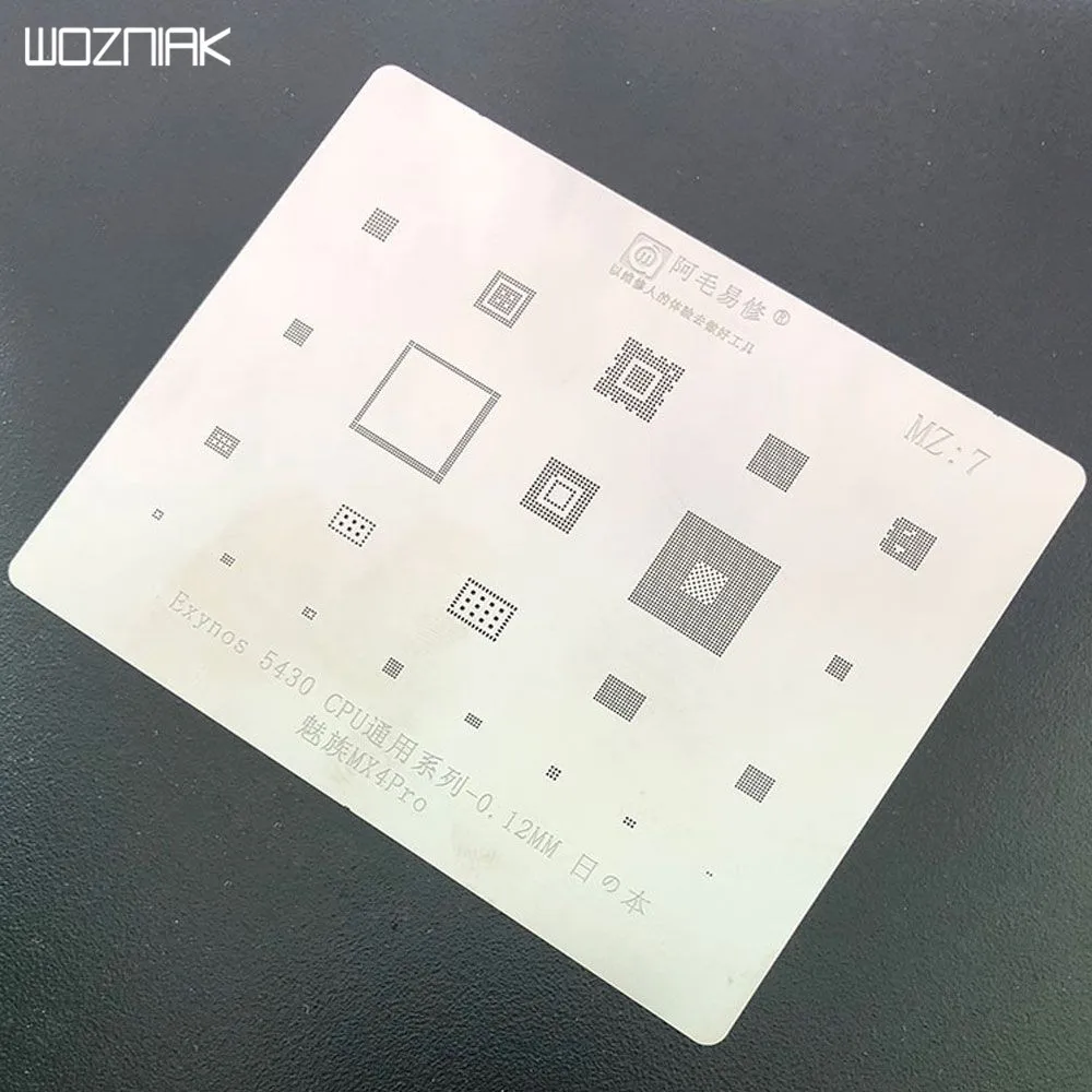 

0.12MM Multi-Function Exynos 5430 CPU BGA Reballing Stencil Plant Tin Steel Net For Meizu MX4 Pro