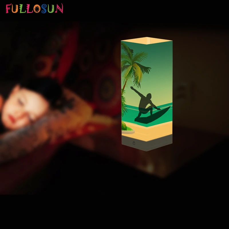 

Creative LED Surfing Shadow Night Light USB Battery Dual Power Bedside Lamp Baby Night Lamp for Christmas Birthday Gift