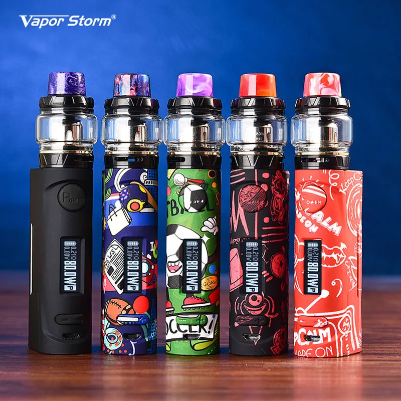 

Original Vapor Storm ECO Pro Box Mod Electronic Cigarette 5-80w Lion RDA /Hawk Tank kit Airflow Control 6ml 510 TC Box Mod Vape