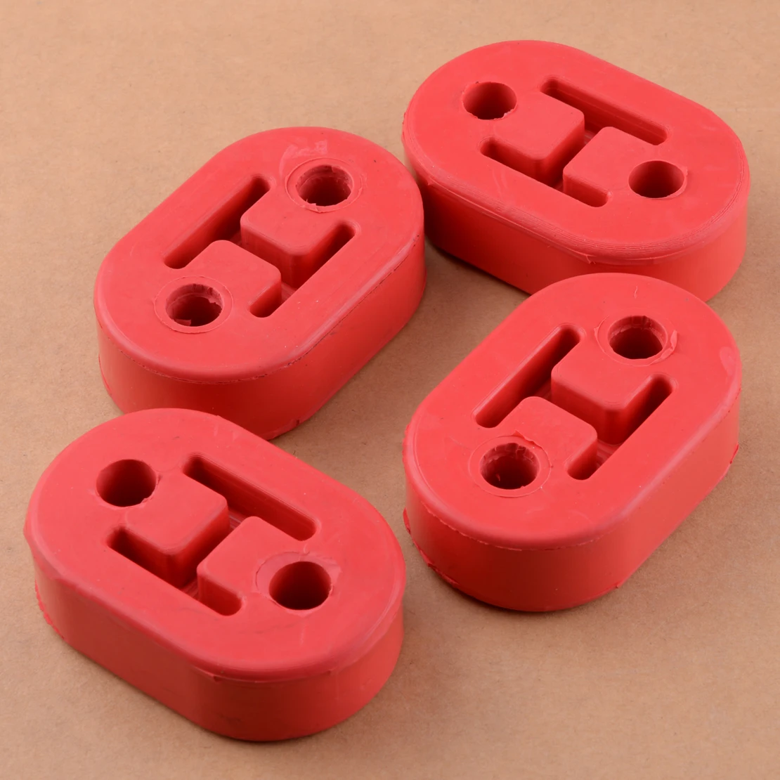 

DWCX Universal Red 4pcs 11.5mm 2 Hole Car Rubber Polyurethane Exhaust Muffler Hanger Bracket