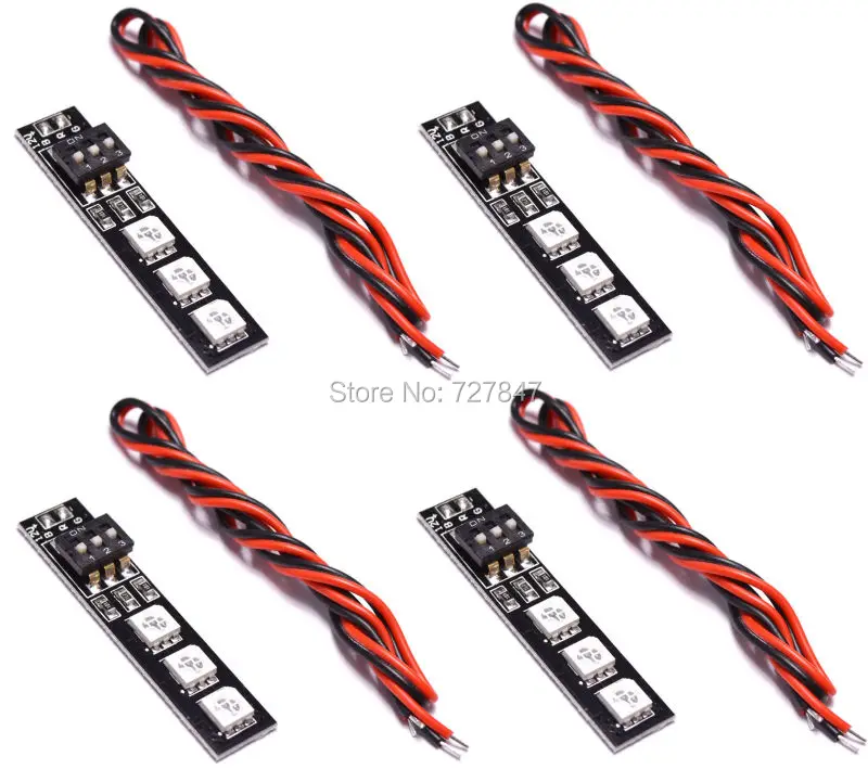 4 pcs / lot RGB 5050 LED Lights Board 7 Color 5V 12V with