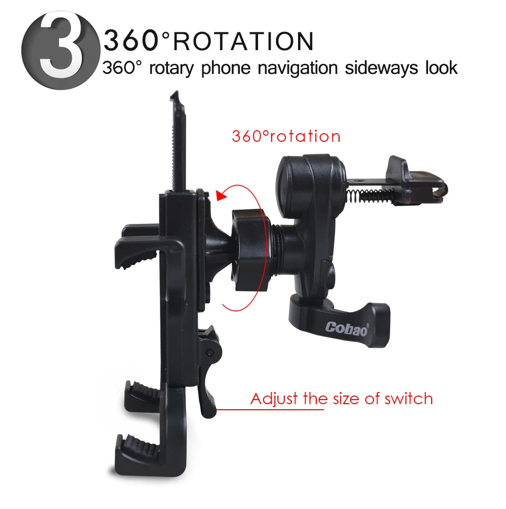 Cobao Универсальный держатель для мобильного телефона держатель на вентиляционное отверстие автомобиля подставка подходит для 7 8 дюймов планшетный ПК смартфон Iphone Ipad mini