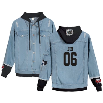 

High Quality Boy's GOT7 Denim Jeans Cool Jacket Men/Women Fashion Coats Casual Harajuku Jeans Jacket GOT7 Jeans Wear Clothes