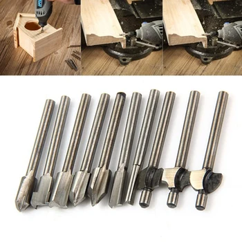 

10pcs Woodworking Electric Trimming Machine Milling Cutter Engraving Woodworking Knife Edge Repair Carpenter Drill