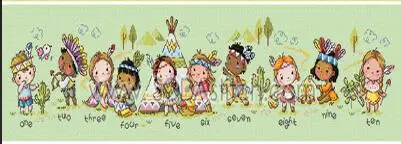 Золотая коллекция Прекрасный Счетный Набор для вышивки крестом Десять маленьких индейцев индийский ребенок дети так