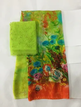 

swiss voile lace pure silk fabric satin fabric for dress french ne lace with beads nigrian gele headtie 5+2yard/piece