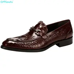 QYFCIOUFU/модные мужские дизайнерские туфли-оксфорды из натуральной кожи, вечерние туфли вечерние высокого качества с узором «крокодиловая