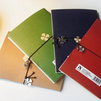 

vintage clover lashing notebook diary book notepad korean statinery school supplies papelaria escolar filofax