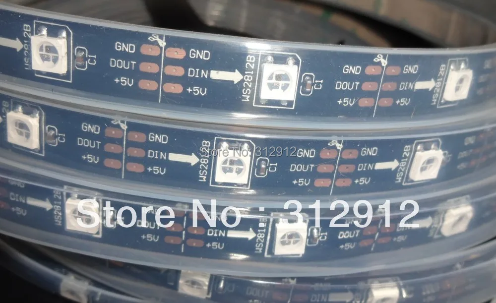 Черная печатная плата 5 м DC5V WS2812B светодиодная Пиксельная srip IP68 30 шт. WS2812B/m с