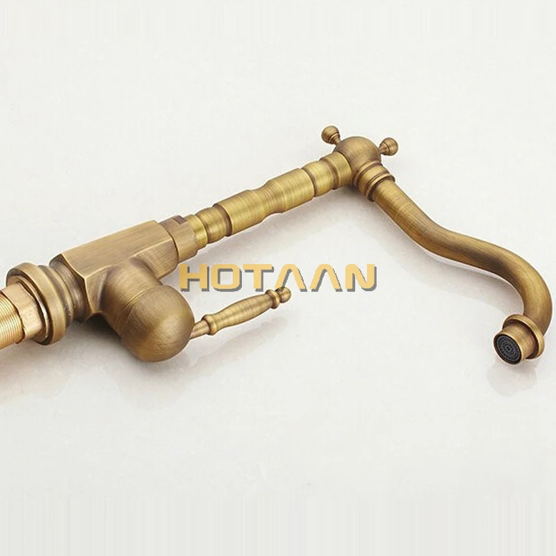  Home Improvement Accessories Antique Brass Kitchen Faucet 360 Swivel Bathroom Basin Sink Mixer Tap  - 1890345064
