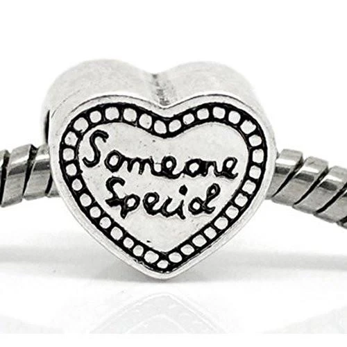 Someone Special Heart Bead European Bead Compatible for Most European Snake Chain Bracelet