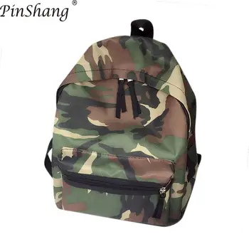 

PinShang Women Backpack Camouflage Backpack Travel Rucksack Canvas School Shoulder Bag Students Mochila Backpacks Women ZK40