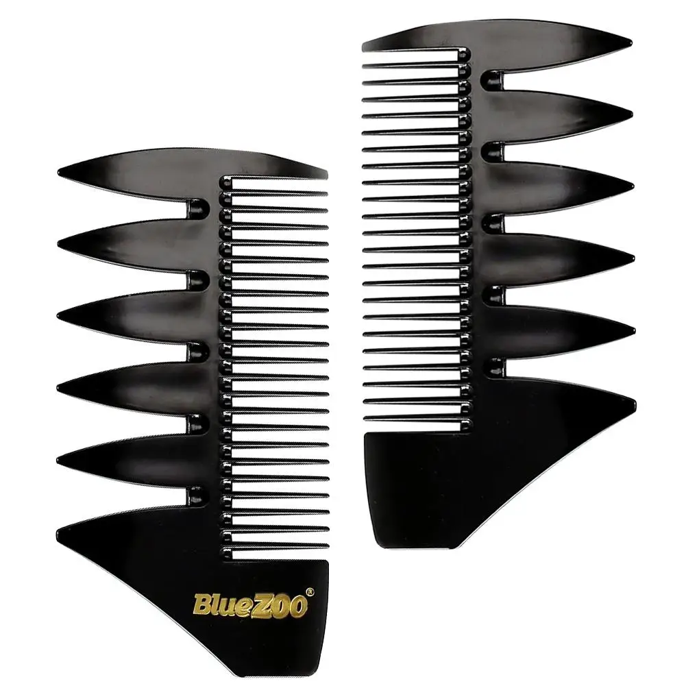 

2 Color Short 2-in-1 Comb for Men's Retro Oil Haircut Mohawk Regent-style Haircut