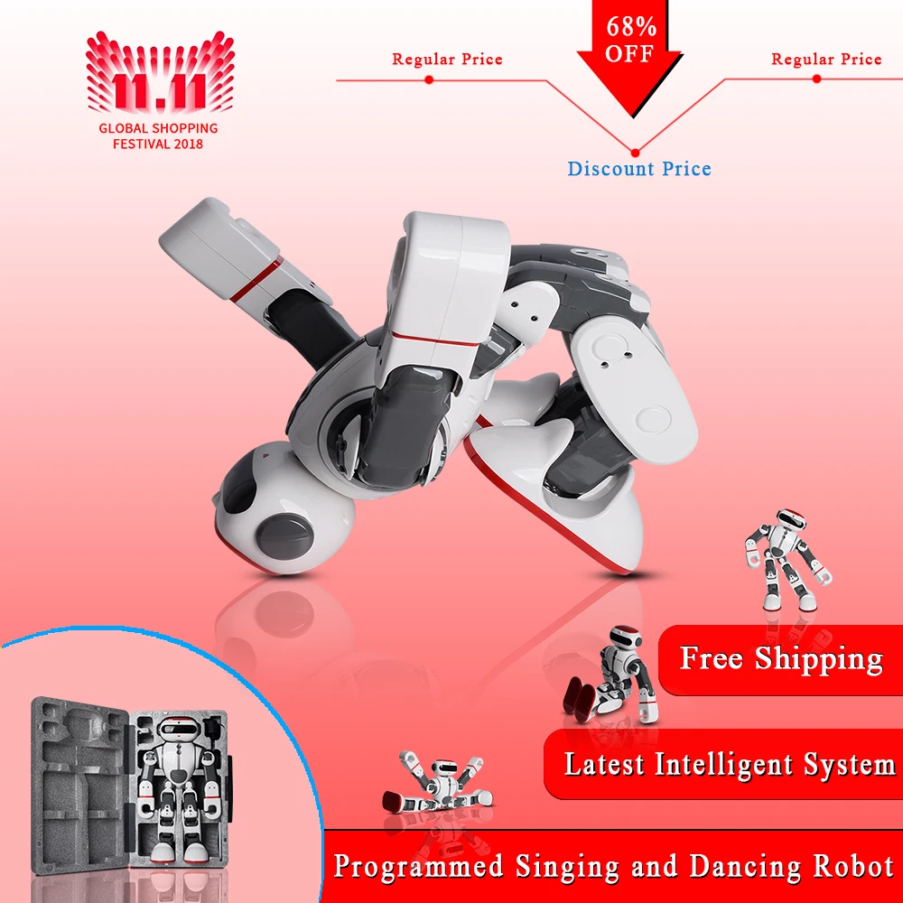 

2018 WLtoys F8 Dobi Intelligent Humanoid Robot Voice Control RC with Dance/Paint/Yoga/Tell Stories Toy Model on Sales