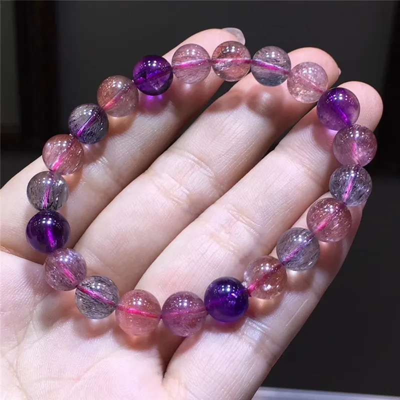 Natural Super Seven Melody Stone Rutilated Quartz Bracelet (5)