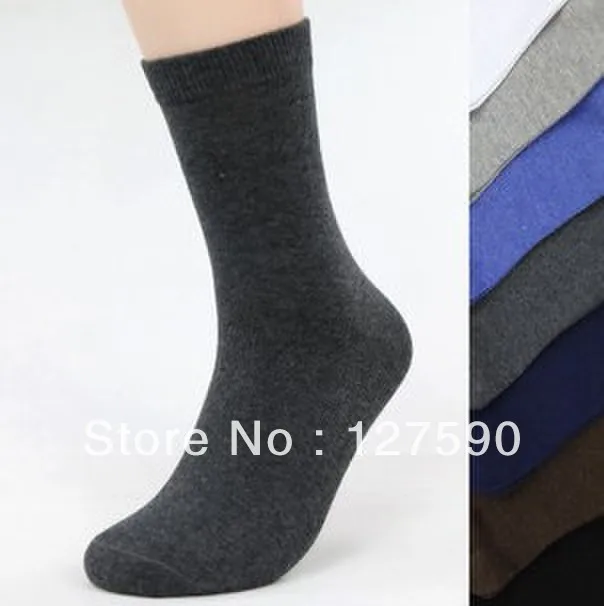 Модные мужские хлопковые чулочно-носочные изделия чистый цвет Классические деловые носки джентльмен анти-бактерии длинные носки