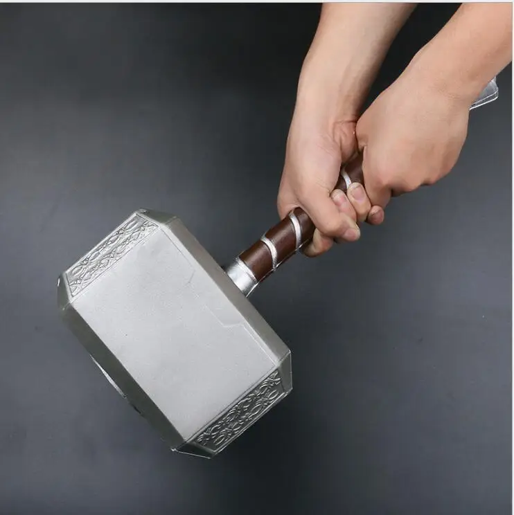 

1:1 Thor Thunder Hammer Figure Weapons Model Thor's Hammer Cosplay Kids Gift Movie Role Playing Safety Toy PU Material 44cm