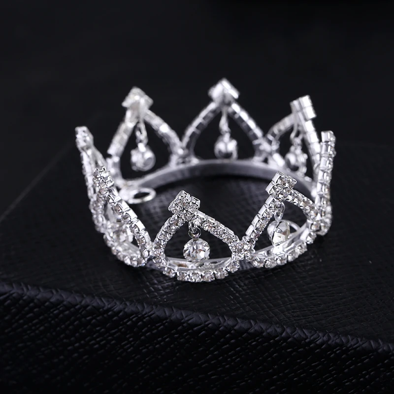 

2017 Special Offer Direct Selling Tiaras Trendy Zinc Alloy Mini Rhinestone Round Tiara Crown