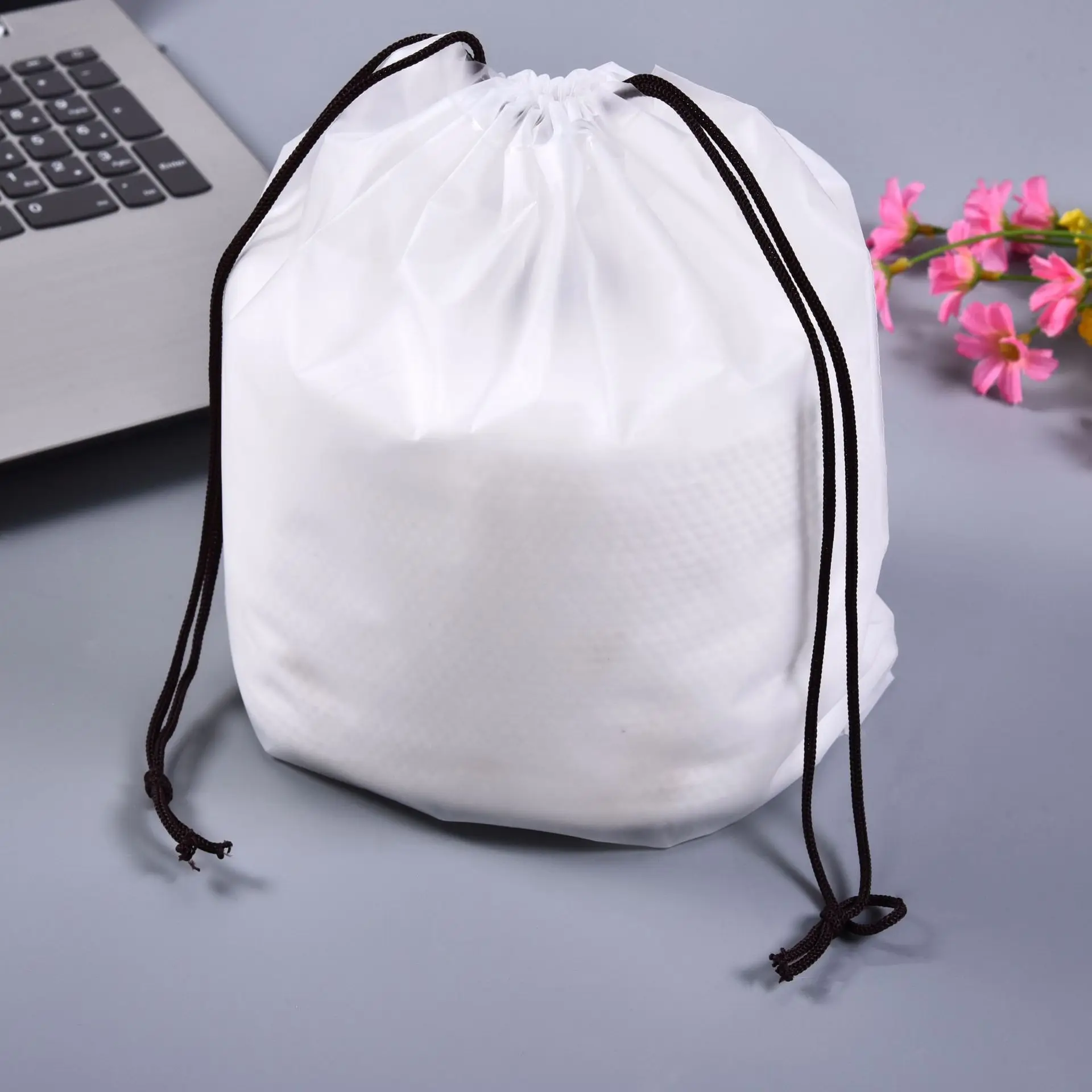 

2019 White storage bag environmental green bag Handbag Shopping Bags Reusable Grocery eco Bag Bundle pocket