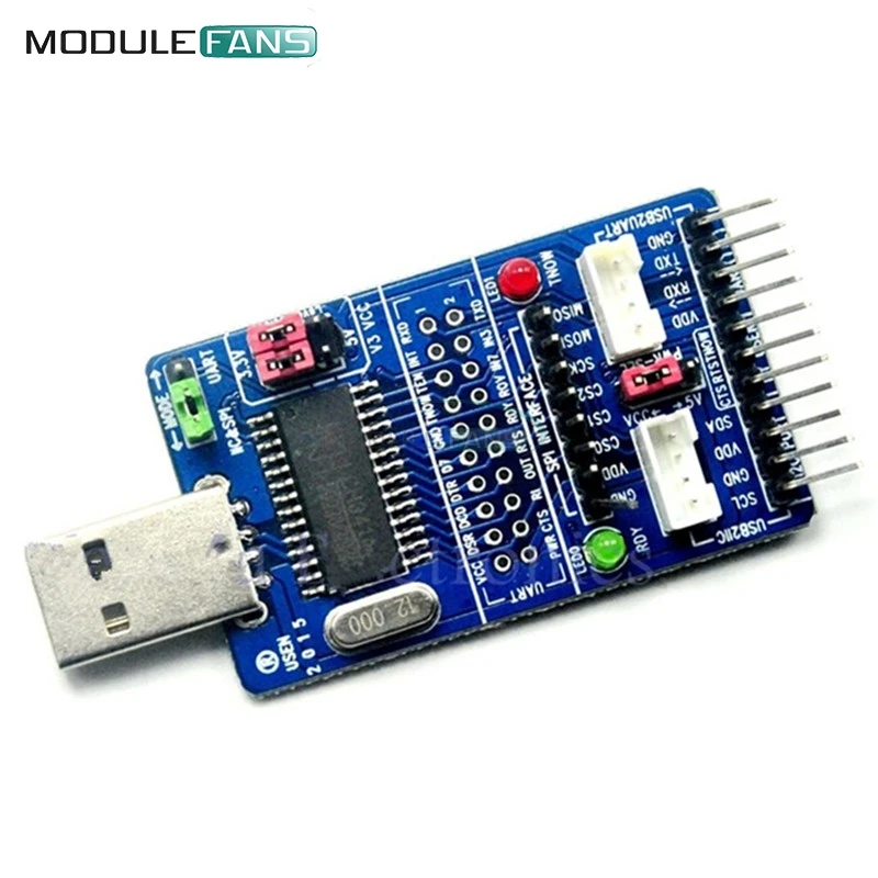 

ALL IN 1 CH341A USB to SPI I2C IIC UART TTL ISP Serial Adapter Module EPP/MEM Converter For Serial Brush Debugging RS232 RS485