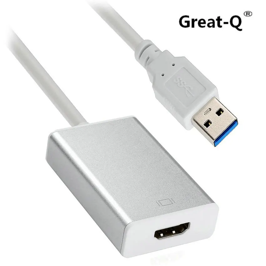 Грейт Q USB 3 0 и 2 порт к HDMI HDTV адаптер конвертер кабель внешняя видеокарта adaptador для