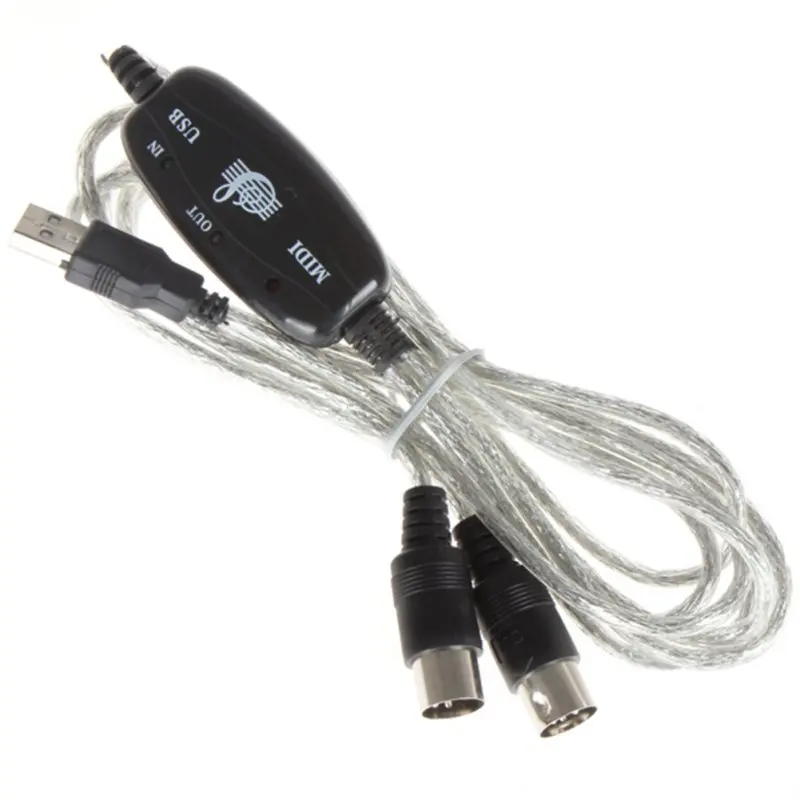 

Professional 5-Pin MIDI Cable line Music Editor MIDI To USB Cable Keyboard Cable D66