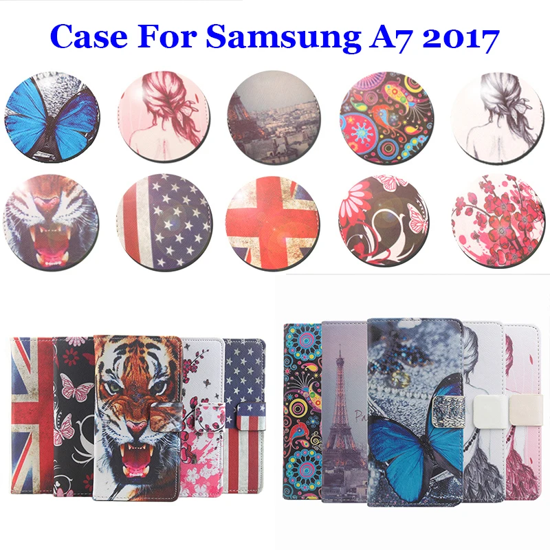 5 7 &quotс левой и с правой стороны роспись высокое качество для samsung A7 2017 чехол из