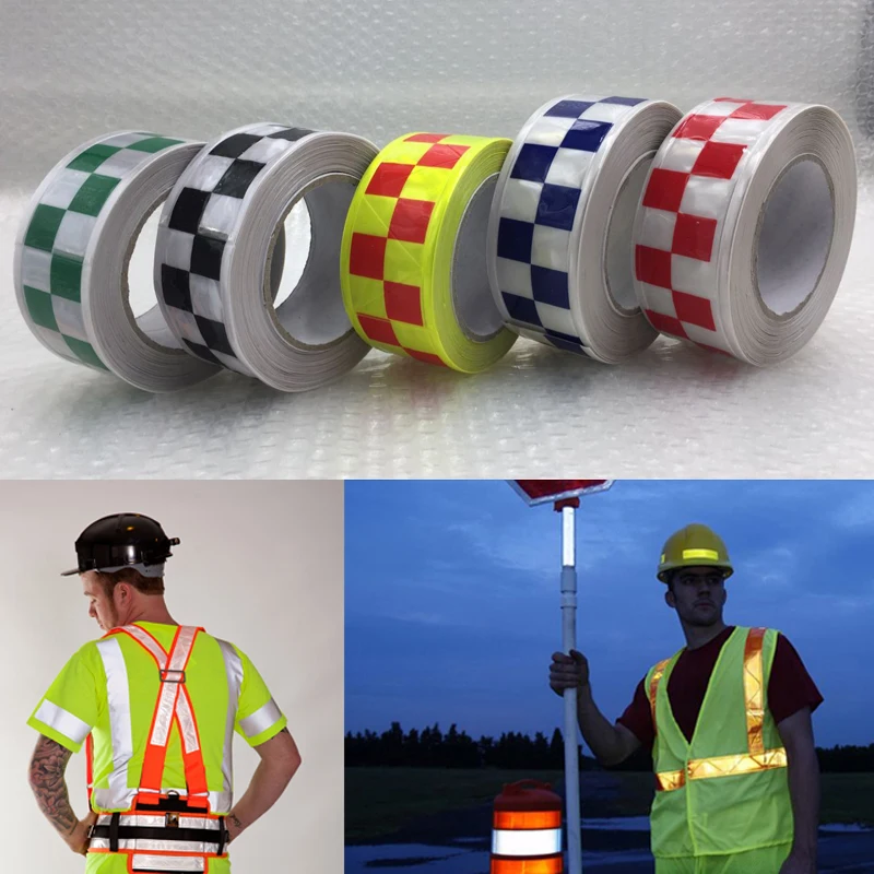 Buy 50mmX5m color reflective warning tape for safety