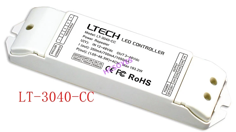 

LTECH LT-3040-CC;CC constant current LED Power Repeater Controller CC 350/700/1050mA 4CH output for led lamps lights