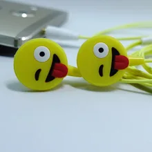 

in ear cute cartoon stereo love heart headset with microphone yellow mobile phone earphone for cellphone laptop mp4