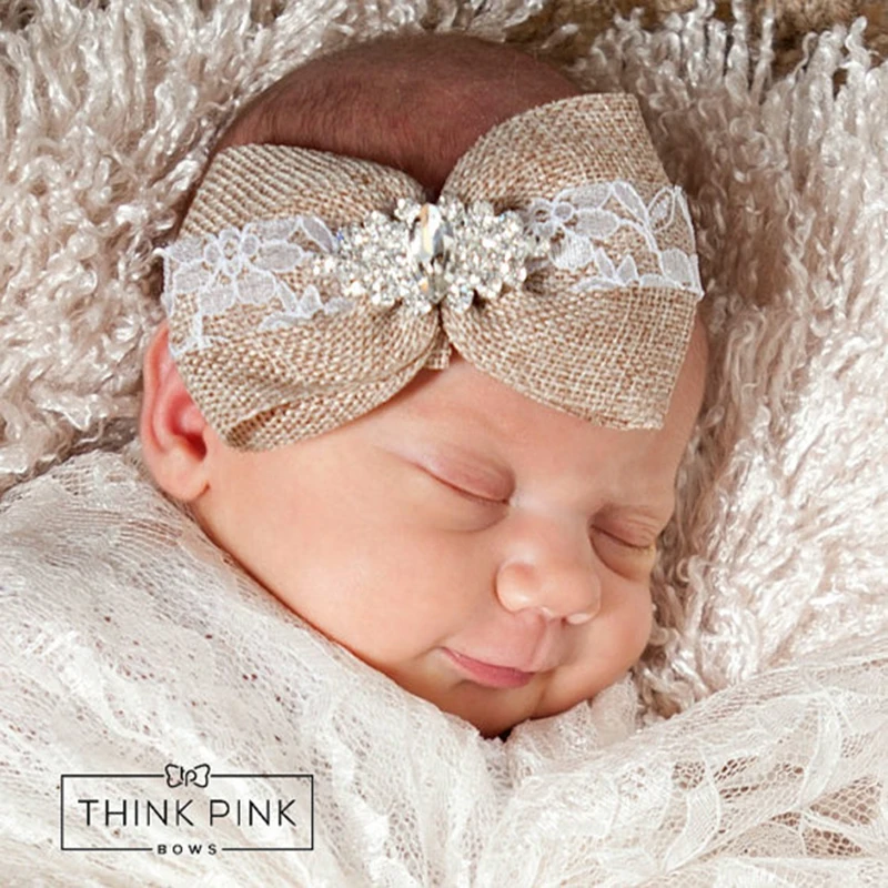 Children Infant Girl Hair Band Stripe Bow Ribon Ring Circle Branch