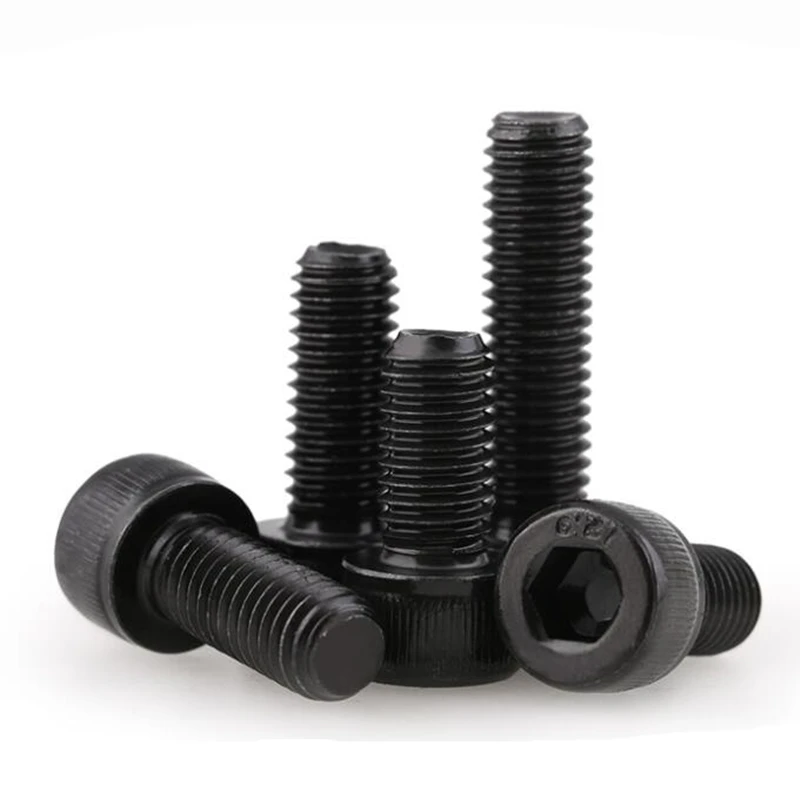 

50pcs/lot DIN912 Black hex socket screw M3*4/5/6/8/10/12/14/16/18/20/25/30 Black Grade 12.9 Hex Socket Head Cap Screw